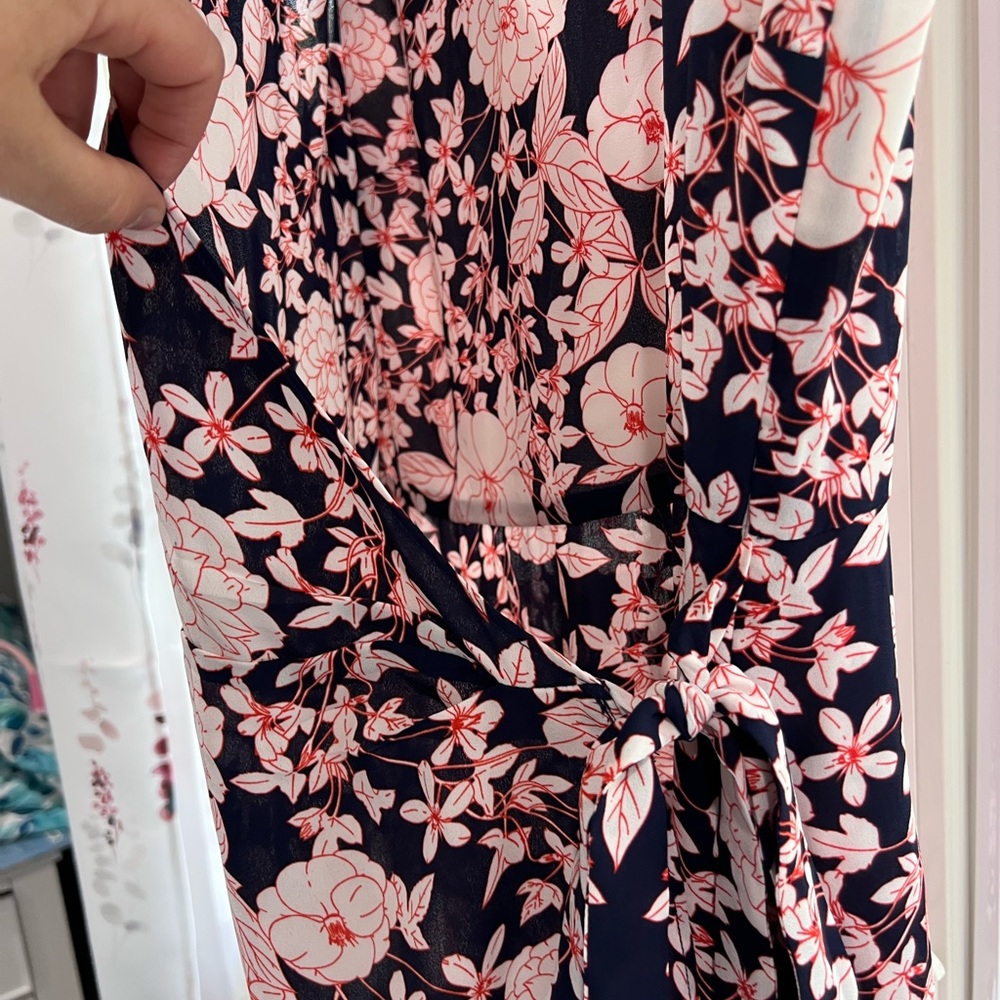 Banana Republic Pink Floral Dress on Navy - Picture 9 of 10
